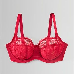 NWT Sexy Women’s Size 38C Secret Possessions Non-padded Lace Bra In Bright Red